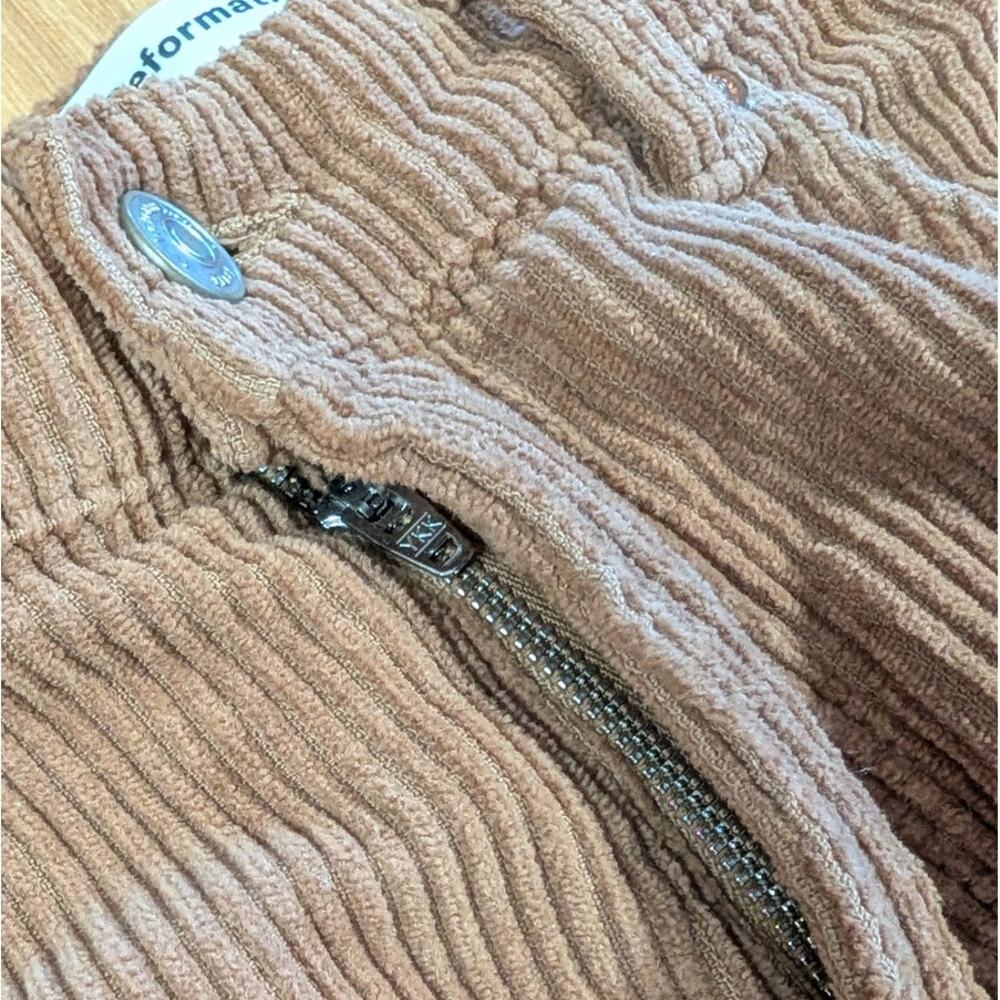 Reformation Cynthia Corduroy High-rise Straight Long Pants Mud Size 28 - Picture 5 of 11